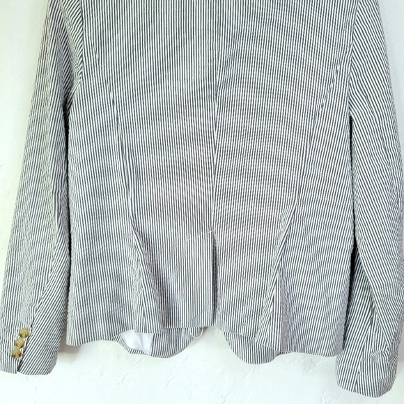 Dalia Pinstripe Blazer Sz L Cotton Blend - Picture 7 of 11
